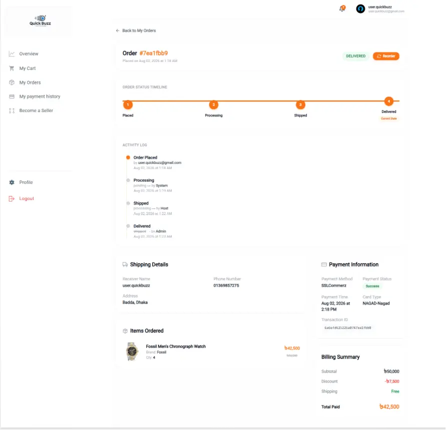 Quick Buzz E-Commerce — screenshot 3