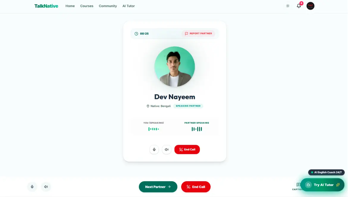 TalkNative – English Practice Platform — screenshot 2